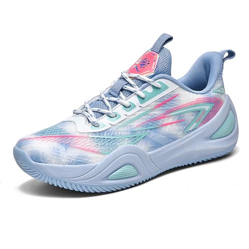 Geymxzik Basketballschuhe Herren Damen Outdoor Mode Sportschuhe Turnschuhe Sneaker Trainingsschuhe Unisex WF897 Weiß Blau EU 42 von Geymxzik