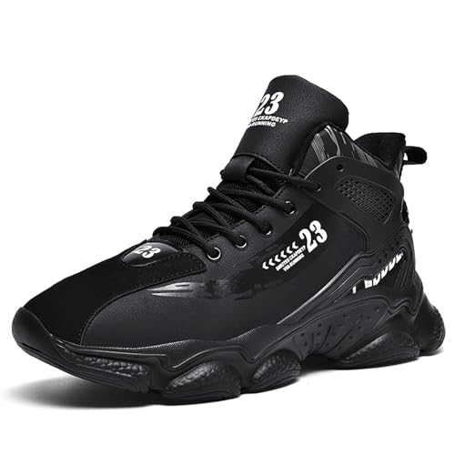 Geymxzik Basketballschuhe Herren Turnschuhe Outdoor Mode Sportschuhe Leichte Sneaker Trainingsschuhe 8993 schwarz EU 45 von Geymxzik