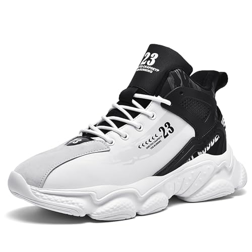 Geymxzik Basketballschuhe Herren Turnschuhe Outdoor Mode Sportschuhe Leichte Sneaker Trainingsschuhe 8993 weiß schwarz EU 43 von Geymxzik