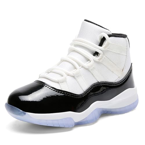 Geymxzik Basketballschuhe Jungen Turnschuhe Kinder Sneaker High Top Outdoor Sportschuhe Anti Skid Atmungsaktive Basketballschuhe für Mädchen, 33EU von Geymxzik