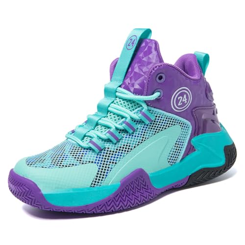 Geymxzik Basketballschuhe für Jungen Kinder Turnschuhe Outdoor Basketballschuhe für Mädchen Jungen Sportschuhe Leicht Atmungsaktive Turnschuhe Sneaker Walkingschuhe 34EU von Geymxzik