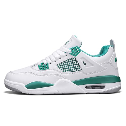 Geymxzik Herren Damen Air 4 Skateboardschuhe Schuhe Laufschuhe Turnschuhe mit Luftpolster Basketballschuhe Leicht Sneaker Sportschuhe 520 Weißgrün EU 39 von Geymxzik