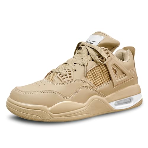 Geymxzik Herren Damen Air 4 Skateboardschuhe Schuhe Laufschuhe Turnschuhe mit Luftpolster Basketballschuhe Leicht Sneaker Sportschuhe 521 Kamel EU 44 von Geymxzik