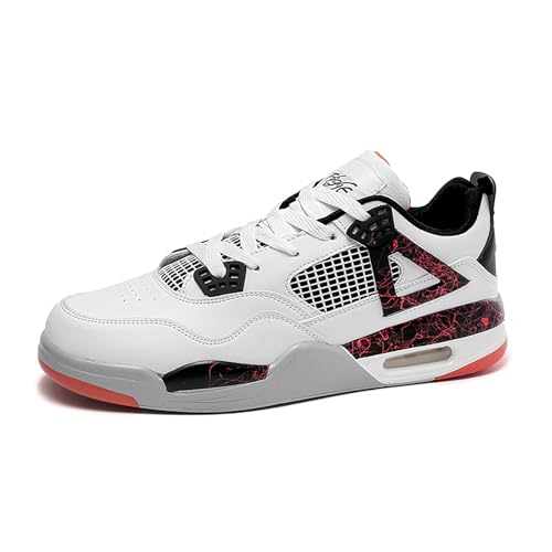 Geymxzik Herren Damen Air 4 Skateboardschuhe Schuhe Laufschuhe Turnschuhe mit Luftpolster Basketballschuhe Leicht Sneaker Sportschuhe 521 Lava EU 37 von Geymxzik