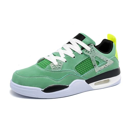 Geymxzik Herren Damen Air 4 Skateboardschuhe Schuhe Laufschuhe Turnschuhe mit Luftpolster Basketballschuhe Leicht Sneaker Sportschuhe 521 Neongrün EU 40 von Geymxzik