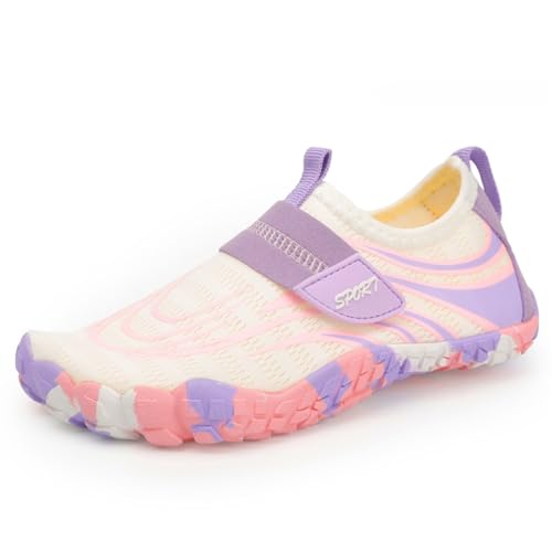 Geymxzik Kinder Barfußschuhe Zehenschuhe Barfussschuhe Fitnessschuhe Strandschuhe Schnell Trocknend Schwimmschuhe Wasserschuhe Aquaschuhe für Jungen Mädchen, 38EU von Geymxzik