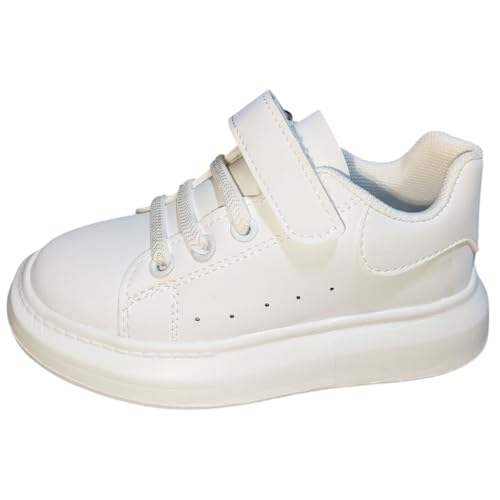 Geymxzik Kinder Sportschuhe Jungen Mädchen Skateboardschuhe Turnschuhe Freizeitschuhe Leicht Straßenlaufschuhe Kinderschuhe 823 Weiß EU 27 von Geymxzik
