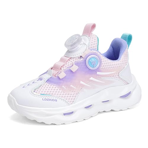 Geymxzik Kinderschuhe Jungen Mädchen Sportschuhe Laufschuhe Turnschuhe mit Drehknopf Atmungsaktiv Mode Leicht Turnschuhe Sneakers 888 Rosa EU 30 von Geymxzik