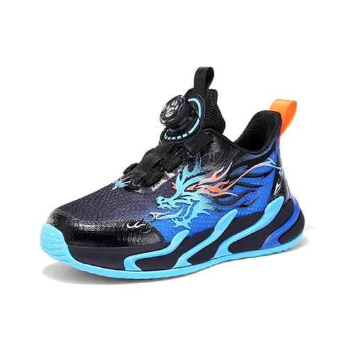 Geymxzik Kinderschuhe Jungen Mädchen Sportschuhe Laufschuhe Turnschuhe mit Drehknopf Atmungsaktiv Mode Leicht Turnschuhe Sneakers S622 Königsblau EU 31 von Geymxzik