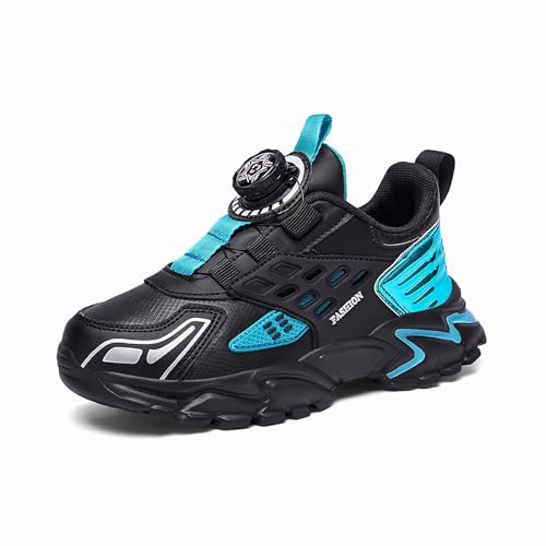 Geymxzik Kinderschuhe Jungen Mädchen Sportschuhe Turnschuhe Kinder Laufschuhe mit rutschfest Leicht Halle Sohle Sneakers 905 Schwarzblau EU 37 von Geymxzik