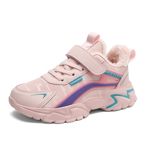 Geymxzik Kinderschuhe Winterschuhe Warm Gefütterte Sneaker Laufschuhe Jungen Mädchen Sportschuhe Leicht Kinder Turnschuhe Baumwollschuhe M850 rosa EU 32 von Geymxzik
