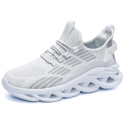 Geymxzik Laufschuhe Herren Turnschuhe Große Größe Sportschuhe Straßenlaufschuhe Fitnessschuhe Joggingschuhe Leichte Sneaker 39EU-50EU 1723 weiß EU 42 von Geymxzik