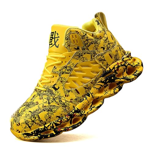 Laufschuhe Herren Turnschuhe Große Größe Sportschuhe Straßenlaufschuhe Fitnessschuhe Joggingschuhe Leichte Sneaker 39EU-50EU 1928 gelb EU 41 von Geymxzik