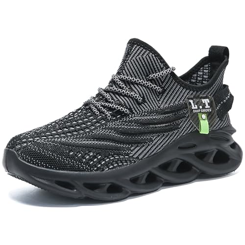 Geymxzik Laufschuhe Herren Turnschuhe Sportschuhe Straßenlaufschuhe Fitnessschuhe Joggingschuhe Freizeitschuhe Männer Leichte Sneaker 2206 schwarz EU 42 von Geymxzik