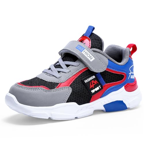 Geymxzik Laufschuhe Kinder Turnschuhe Jungen Mädchen Leicht Klettverschluss Sportschuhe Atmungsaktiv Mesh Sneakers Freizeit Schuhe, 37EU von Geymxzik