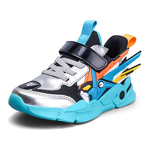 Geymxzik Laufschuhe Kinder Turnschuhe Jungen Mädchen Leicht Klettverschluss Sportschuhe Atmungsaktiv Mesh Sneakers Freizeit Schuhe 29EU von Geymxzik