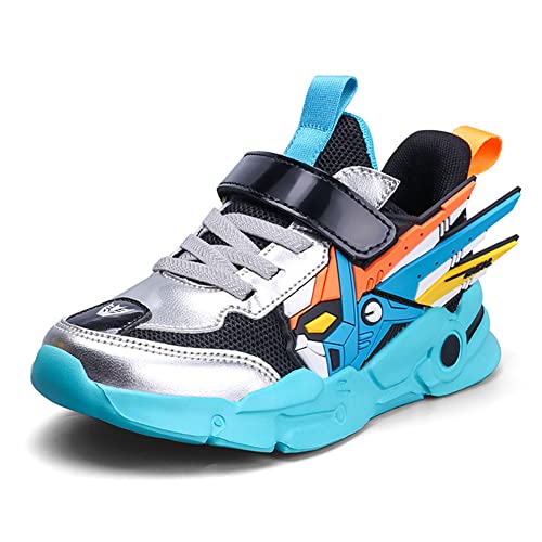 Geymxzik Laufschuhe Kinder Turnschuhe Jungen Mädchen Leicht Klettverschluss Sportschuhe Atmungsaktiv Mesh Sneakers Freizeit Schuhe 33EU von Geymxzik