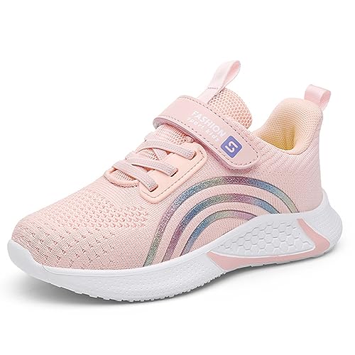 Geymxzik Laufschuhe Kinder Turnschuhe Jungen Mädchen Leicht Klettverschluss Sportschuhe Atmungsaktiv Mesh Sneakers Freizeit Schuhe 33EU von Geymxzik