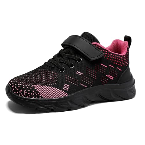 Geymxzik Laufschuhe Kinder Turnschuhe Mädchen Schuhe Leicht Klettverschluss Sportschuhe Atmungsaktiv Mesh Sneakers Freizeit Schuhe 37EU von Geymxzik