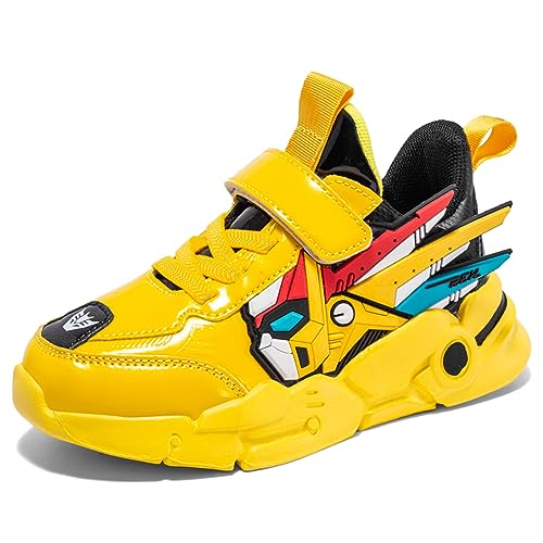 Geymxzik Schuhe Jungen Sportschuhe Kinder Mädchen Laufschuhe Atmungsaktiv Outdoor Turnschuhe Jungen Freizeit Sneaker Leicht Klettverschluss Hallenschuhe, 33EU von Geymxzik
