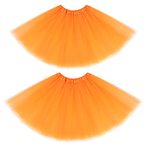 Geyoga 2 Stück Tüllrock Damen 80er Tütü Rock Klassisch 3 Lagig Tüll Tüllrock Erwachsene Halloween Tanzen Kostüme von Geyoga