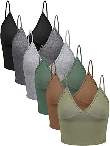 Basic-Crop-Tanktop für Damen, ärmellos, Racerback, Sport-Crop-Top, 6er-Pack, Langer Stil, Klein von Geyoga