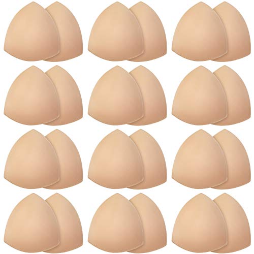 Geyoga 12 Paar Damen Triangel-BH-Einsatz herausnehmbare Sport-BH-Pads Einlagen Frauen Ersatzpolster, Nude Farbe, Medium von Geyoga