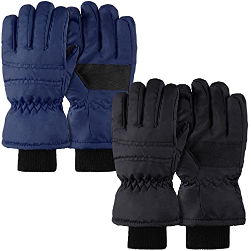 Geyoga 2 Paar Kinder Skihandschuhe Wasserdichte Winter Fäustlinge Vollfinger Schnee Handschuhe von Geyoga