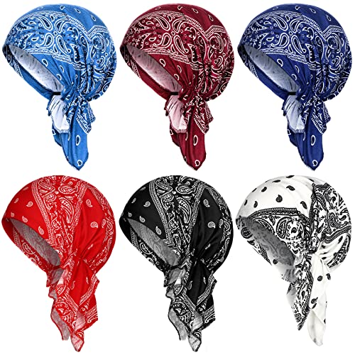 Geyoga 6 Stück Chemo Kopftücher Damen Turban Mützen Krebs Kopfbedeckung Haarausfall Bandanas (Mehrfarbig, Eleganter Stil) von Geyoga