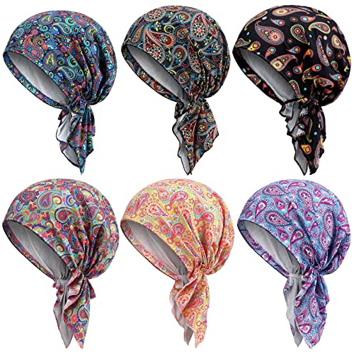 Geyoga 6 Stück Damen Chemo Hut Turban Mütze Kopfbedeckungen Kopftücher (Stilvoll Stil) von Geyoga