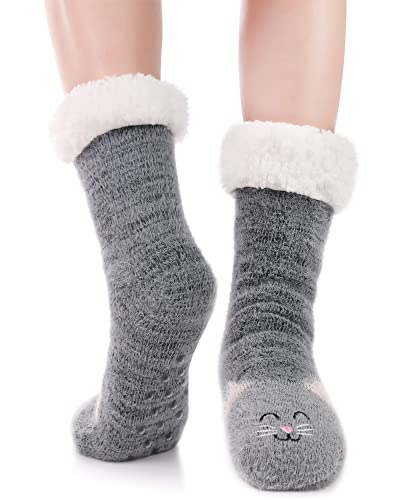 Geyoga Pantoffel Socken Warme Kuschelige Flauschige Socken Dicke Kuschel Socken von Geyoga