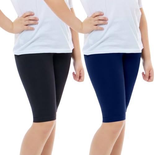 Geyuwoz Mädchen Kurze Leggings Kinder Radlerhose aus Baumwolle Sommer Dünn Shorts für Mädchen Unter Rock Unterhosen Kurze Leggings Shorts 2er-Pack BBU 158-164 von Geyuwoz