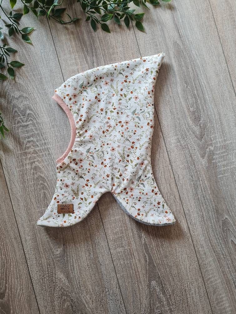 Blumige Zipfelmütze Schlupfmütze Mütze Zwergenmütze Wintermütze Warm Gefüttert Fleece Jersey 42 - 57 Baby Blume Blumen Gezeiten von Gezeiten