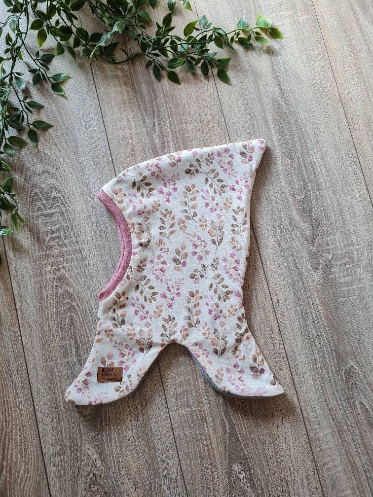 Blumige Zipfelmütze Schlupfmütze Mütze Zwergenmütze Wintermütze Warm Gefüttert Fleece Jersey 42 - 57 Baby Blume Blumen Gezeiten von Gezeiten