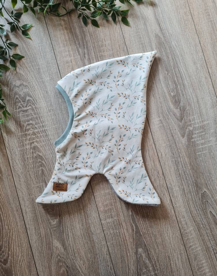 Blumige Zipfelmütze Schlupfmütze Mütze Zwergenmütze Wintermütze Warm Gefüttert Fleece Jersey 42 57 Baby Blume Blumen Weide Gezeiten von Gezeiten