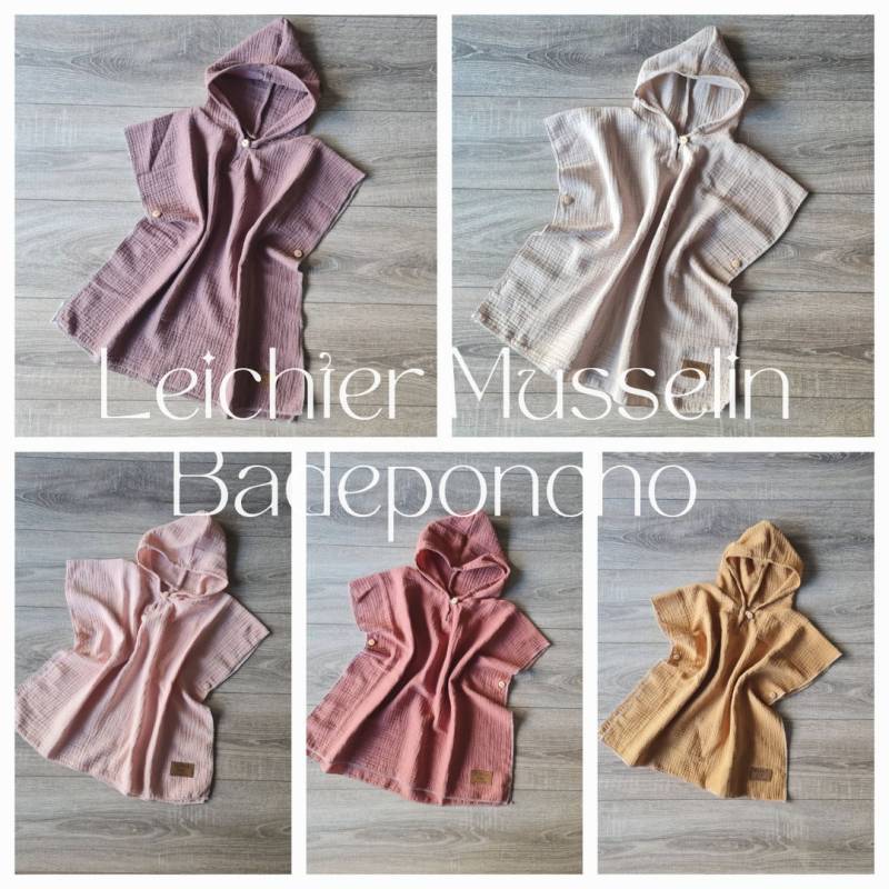 Leichter Musselin Badeponcho Für Kinder Und Kleinkinder 100% Baumwolle Poncho Den Sommer Mit Kaputze von Gezeiten