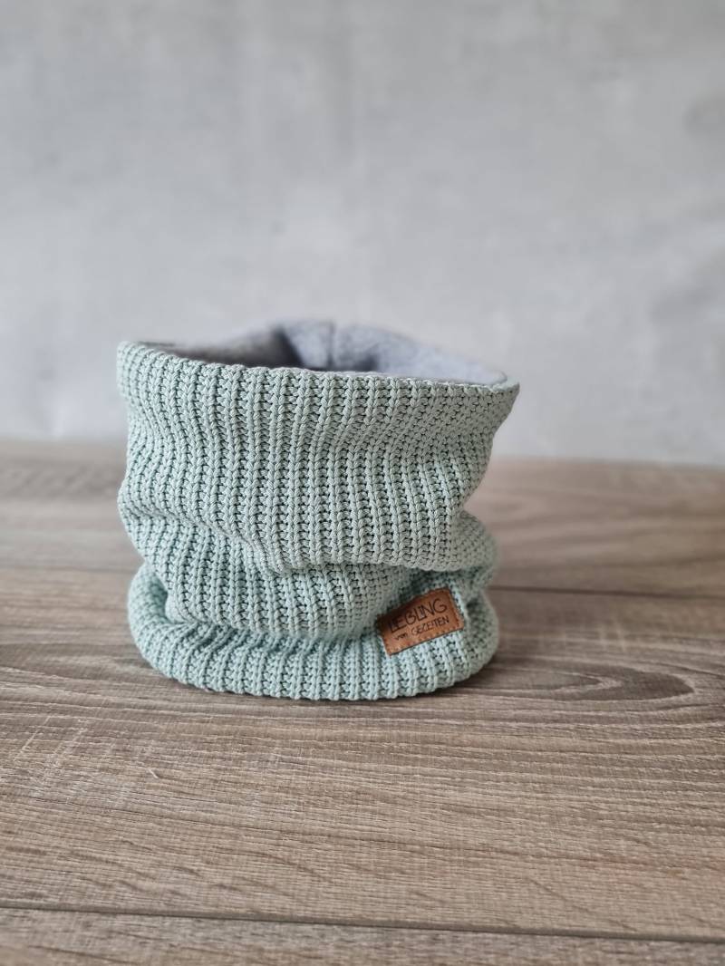 Loop Strick Und Fleece Mint Warm Gefüttert Grobstrick Schal Für Jungen Mädchen Halssocke Kinder von Gezeiten