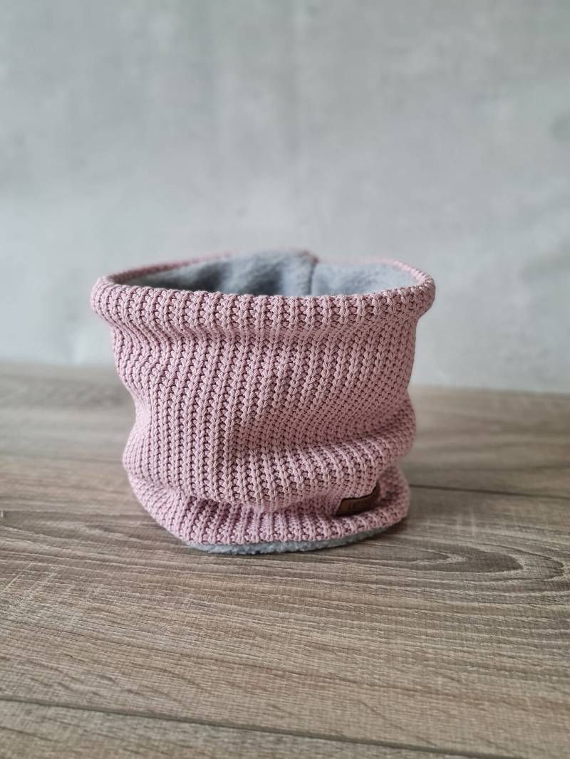 Loop Strick Und Fleece Rosa Warm Gefüttert Grobstrick Schal Für Mädchen Halssocke Kinder von Gezeiten
