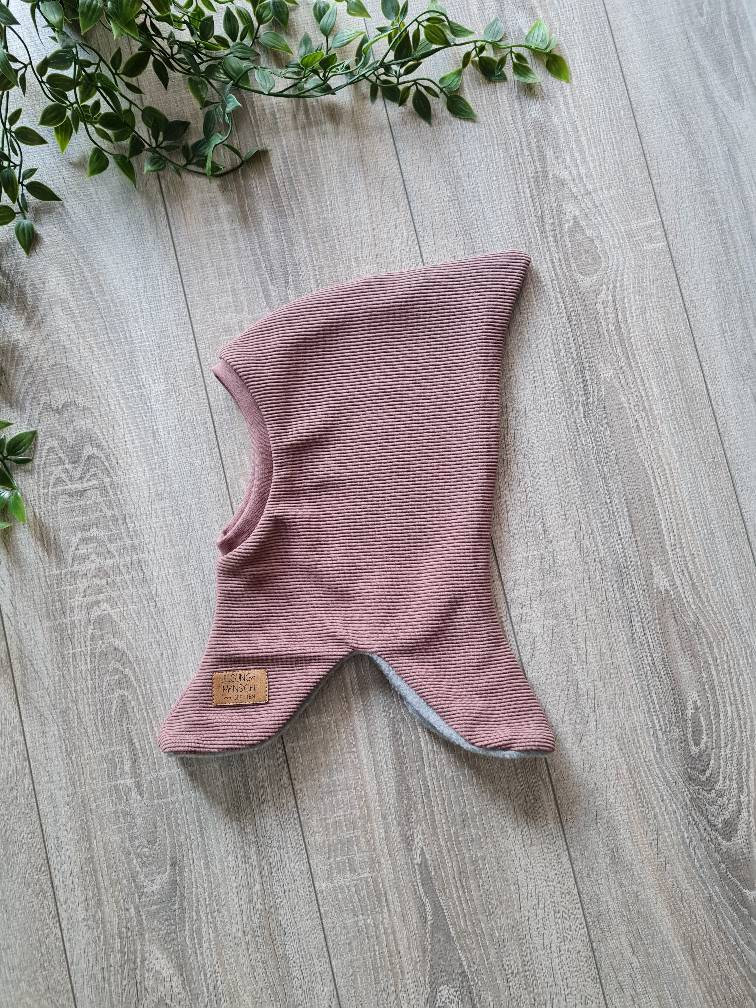 Rib Jersey Hipster Schlupfmütze Zipfelmütze Beanie Strick Rippenjersey Mütze Herbst Winter Warm Baby Kind Mädchen Altrosa Gezeiten von Gezeiten