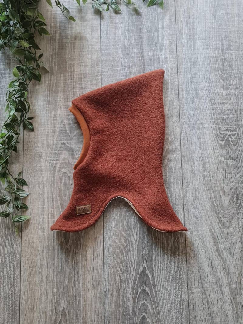 Walk Schlupfmütze Rost Wollwalk Zipfelmütze Aus 100% Schafswolle Gefüttert Mit Waldtiere Jersey Warme Mütze Baby Kind Mädchen Jungen von Gezeiten