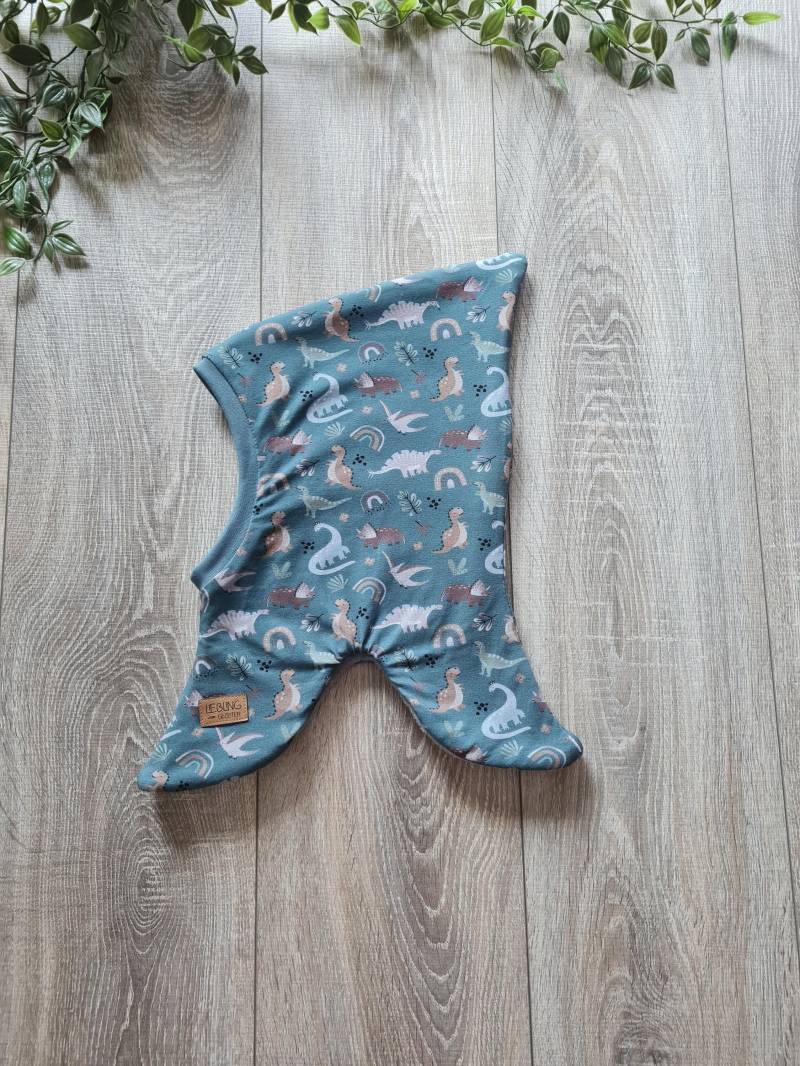Zipfelmütze Schlupfmütze Jungen Dino Mütze Zwergenmütze Wintermütze Warm Gefüttert Fleece Jersey 42 - 57 Baby Kind Dinosaurier von Gezeiten