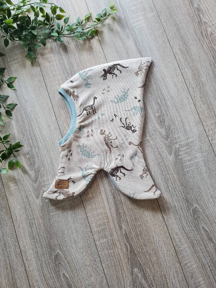 Zipfelmütze Schlupfmütze Mütze Zwergenmütze Wintermütze Warm Gefüttert Fleece Jersey 42 - 57 Baby Kind Dino Dinosaurier Dinos Gezeiten von Gezeiten
