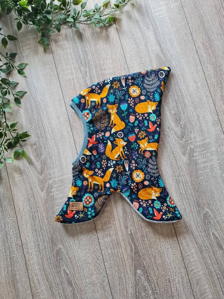 Zipfelmütze Schlupfmütze Mütze Zwergenmütze Wintermütze Warm Gefüttert Fleece Jersey 42 - 57 Baby Kind Fuchs Füchse Waldtiere Blume Gezeiten von Gezeiten