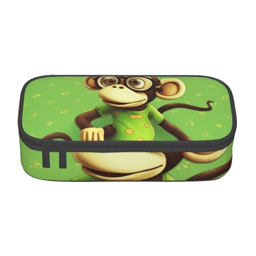 Gfhwpxcnb Federmäppchen, Motiv: cleverer Affe, großes Fassungsvermögen, Stiftetasche, Schreibwaren-Organizer, Büro, Make-up-Tasche mit Fach für Mädchen, Jungen und Erwachsene, Grün, Schwarz , Gfhwpxcnb Federmäppchen, Motiv: cleverer Affe, großes Fassungsvermögen, Stiftetasche, Schreibwaren-Organizer, Büro, Make-up-Tasche mit Fach für Mädchen, Jungen und Erwachsene, Grün, Schwarz , von Gfhwpxcnb