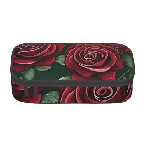 Gfhwpxcnb Federmäppchen mit roter Rose, großes Fassungsvermögen, Stiftetasche, Schreibwaren-Organizer, Büro, Make-up-Tasche mit Fach für Mädchen, Jungen und Erwachsene, Schwarz , Einheitsgröße, Gfhwpxcnb Federmäppchen mit roter Rose, großes Fassungsvermögen, Stiftetasche, Schreibwaren-Organizer, Büro, Make-up-Tasche mit Fach für Mädchen, Jungen und Erwachsene, Schwarz , Einheitsgröße, von Gfhwpxcnb