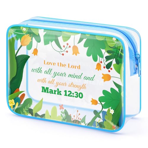 Gfhzdmf Christliche Geschenke für Frauen, transparente Make-up-Tasche, religiöse Geschenke, Taufgeschenke für Tochter, PVC-Kosmetiktasche, christliches Geburtstagsgeschenk, inspirierende Zitate, von Gfhzdmf
