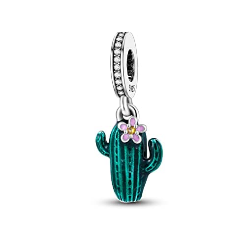 Sea Star Turtle Charms Charms passend für Armbänder Halskette 925 Sterling Silber Glücksbringer für Frauen Mädchen Schmuck Geschenke Anhänger Perle (Kaktus-Anhänger) von Ggeneric