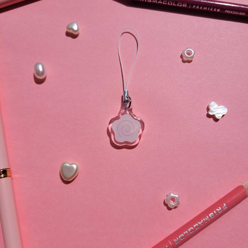 Handykette Mit Pinken Narutomaki Motiv, Süß. Acrylic Phone Charm Handykette Mit Pinken Narutomaki Motiv, Süß. Acrylic Phone Charm von GhaliasStudio