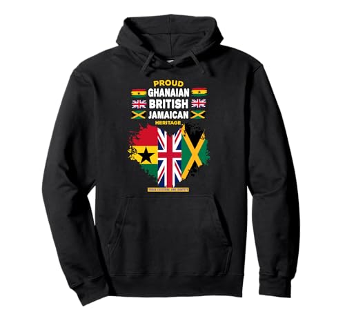 Jamaikanische britische ghanaische Flagge, Outfit-Idee für Frauen, Ghana Pullover Hoodie Jamaikanische britische ghanaische Flagge, Outfit-Idee für Frauen, Ghana Pullover Hoodie von Ghana British Jamaica Heritage Themed Kids Ideas
