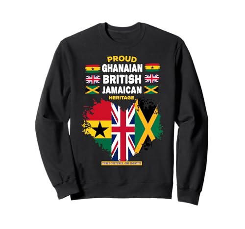 Jamaikanische britische ghanaische Flagge, Outfit-Idee für Frauen, Ghana Sweatshirt Jamaikanische britische ghanaische Flagge, Outfit-Idee für Frauen, Ghana Sweatshirt von Ghana British Jamaica Heritage Themed Kids Ideas